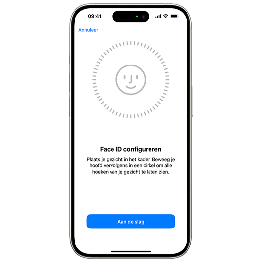 Ontgrendelen met Face ID