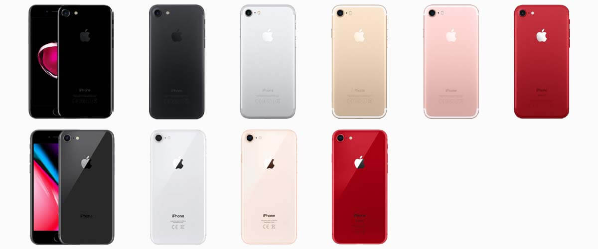 Kleuren iPhone 7 en iPhone 8