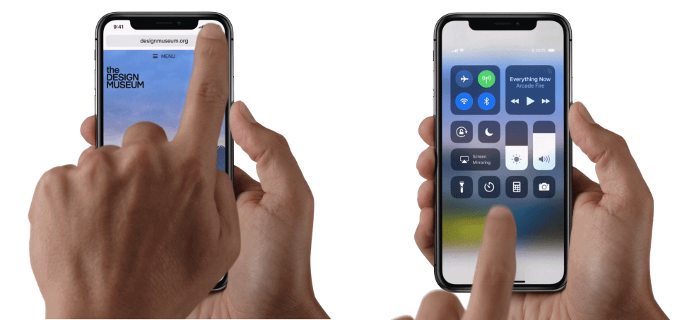 iPhone X bedieningspaneel