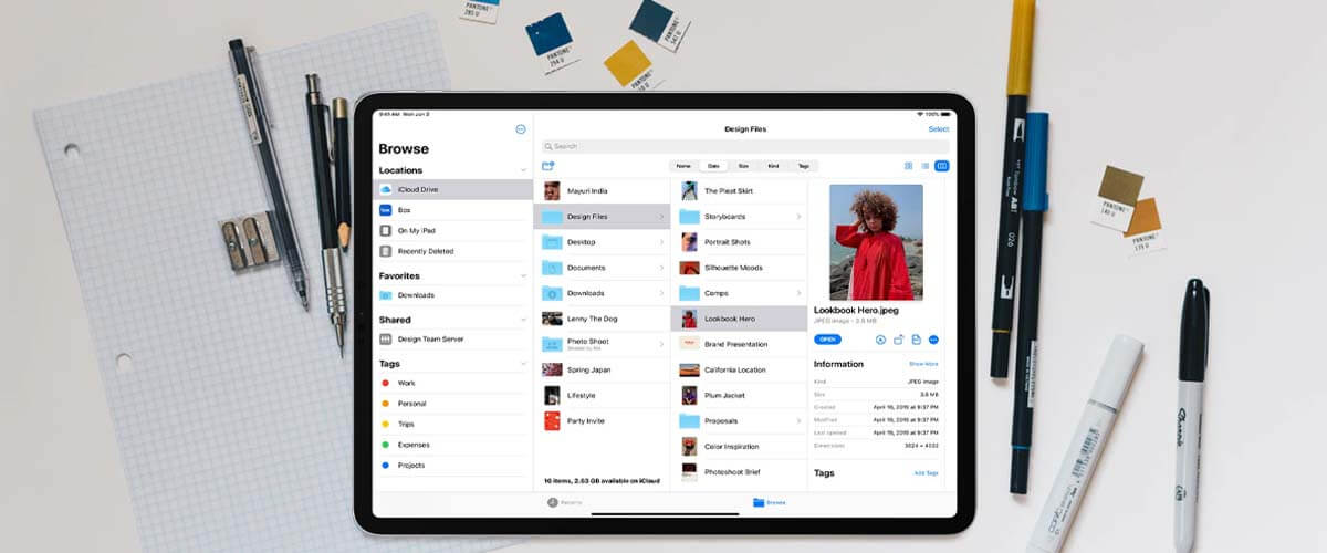 Vernieuwde Bestanden-app iPad