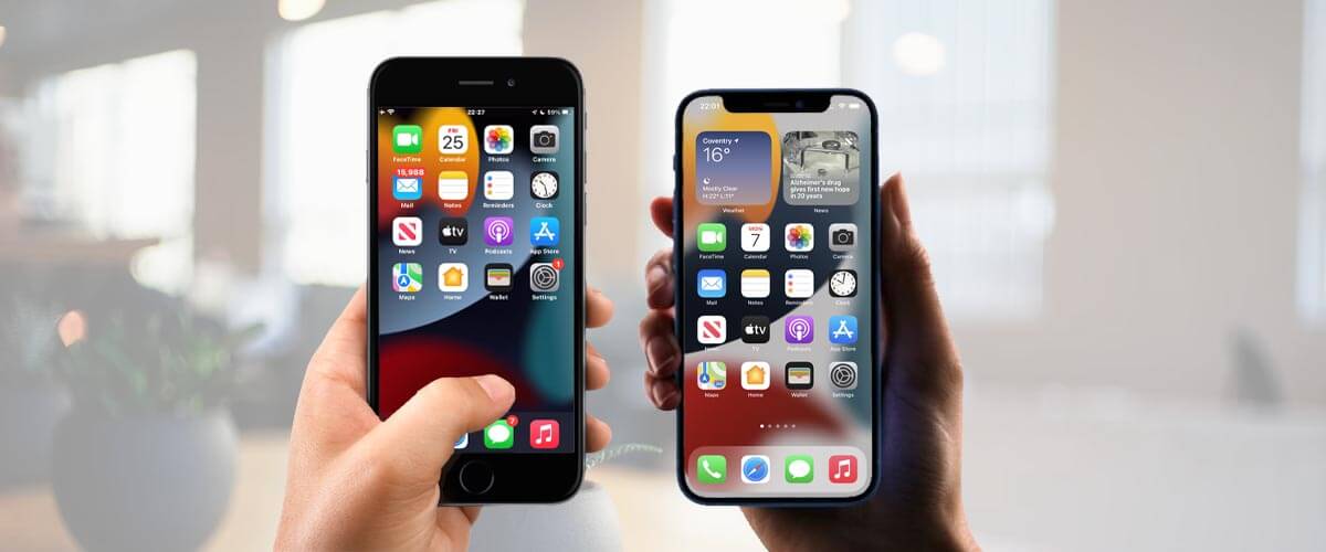 Formaatverschil iPhone SE 2020 vs iPhone 12 Mini