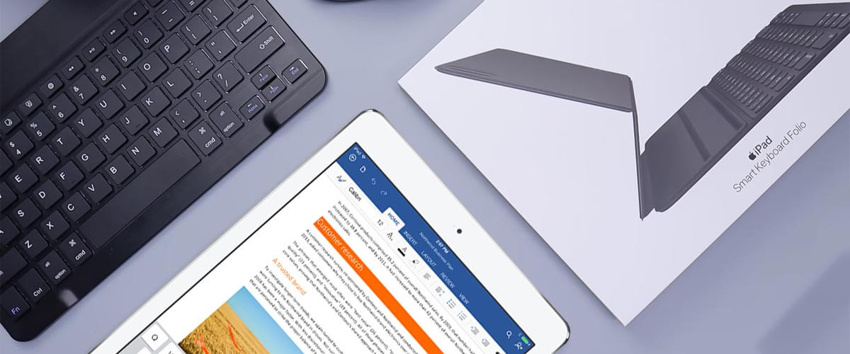 iPad met Smart Keyboard en Bluetooth toetsenbord