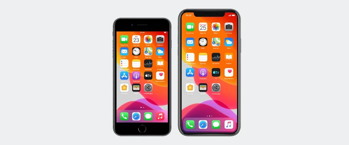 iPhone SE 2020 vs iPhone X beeldscherm