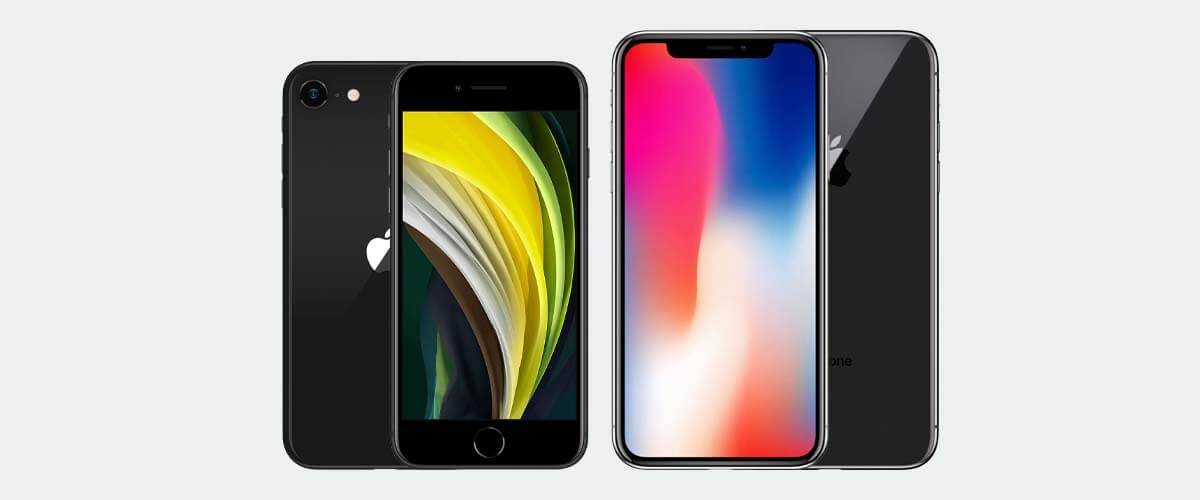 Uiterlijk verschil iPhone X en SE 2020