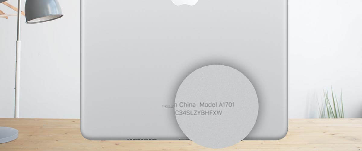 Modelnummer achterkant iPad