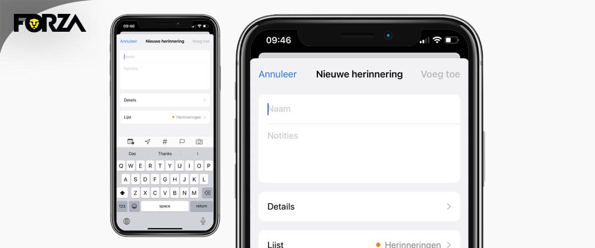 Nieuwe herinnering aanmaken