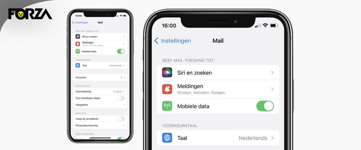 Taal op iPhone mail app instellen