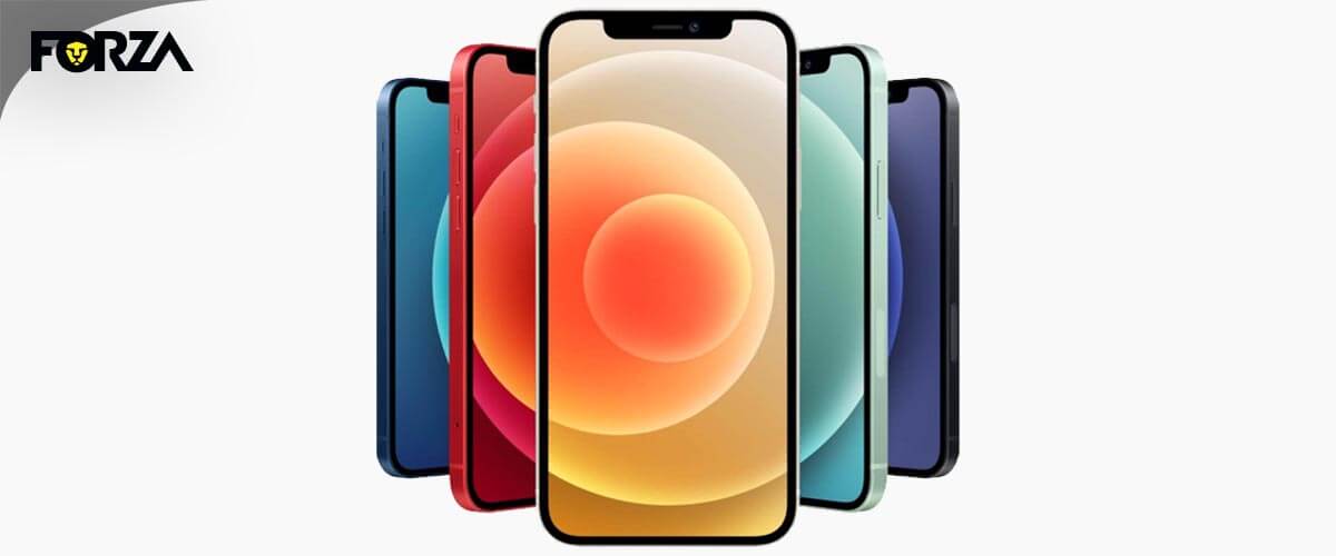 iPhone 12 kleuren op een rij