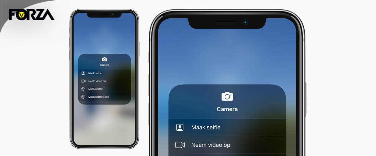 Shortcuts voor camera in het iPhone bedieningspaneel