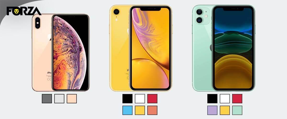 Kleuren iPhone XS, iPhone XR en iPhone 11