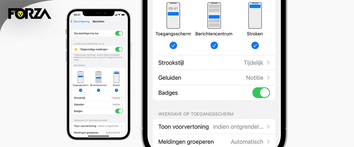 Meldingen in Berichtencentrum iPhone opnemen