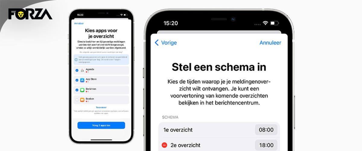 iPhone meldingen-overzicht voor Berichtencentrum