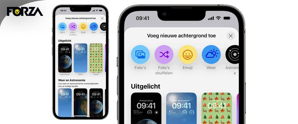 toegangsscherm iphone aanpassen met achtergrond