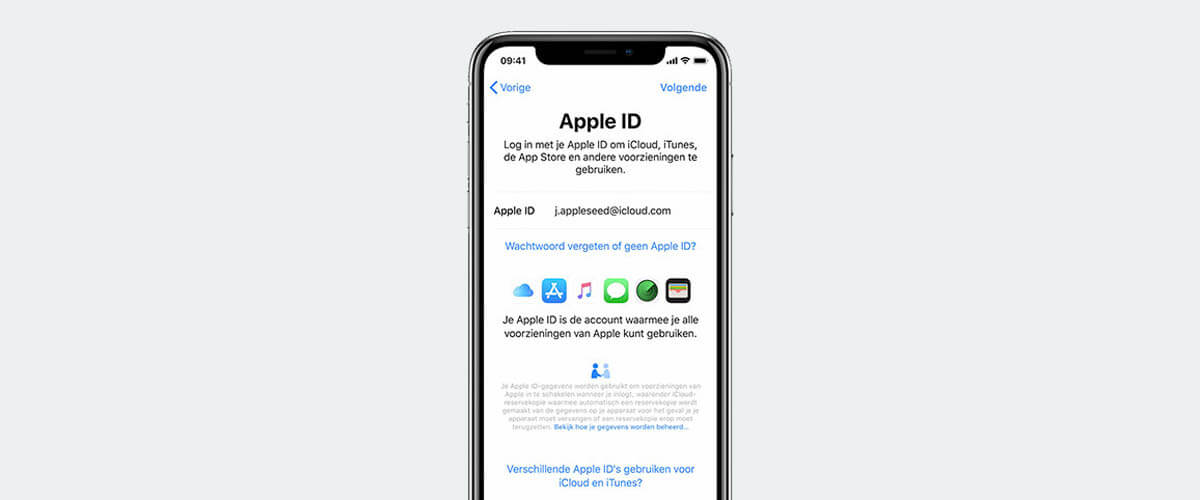 Apple ID inloggen of instellen