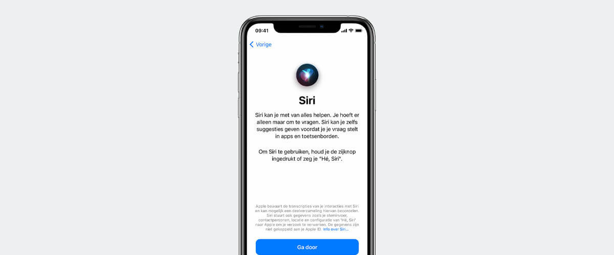 Siri spraakassistent instellen
