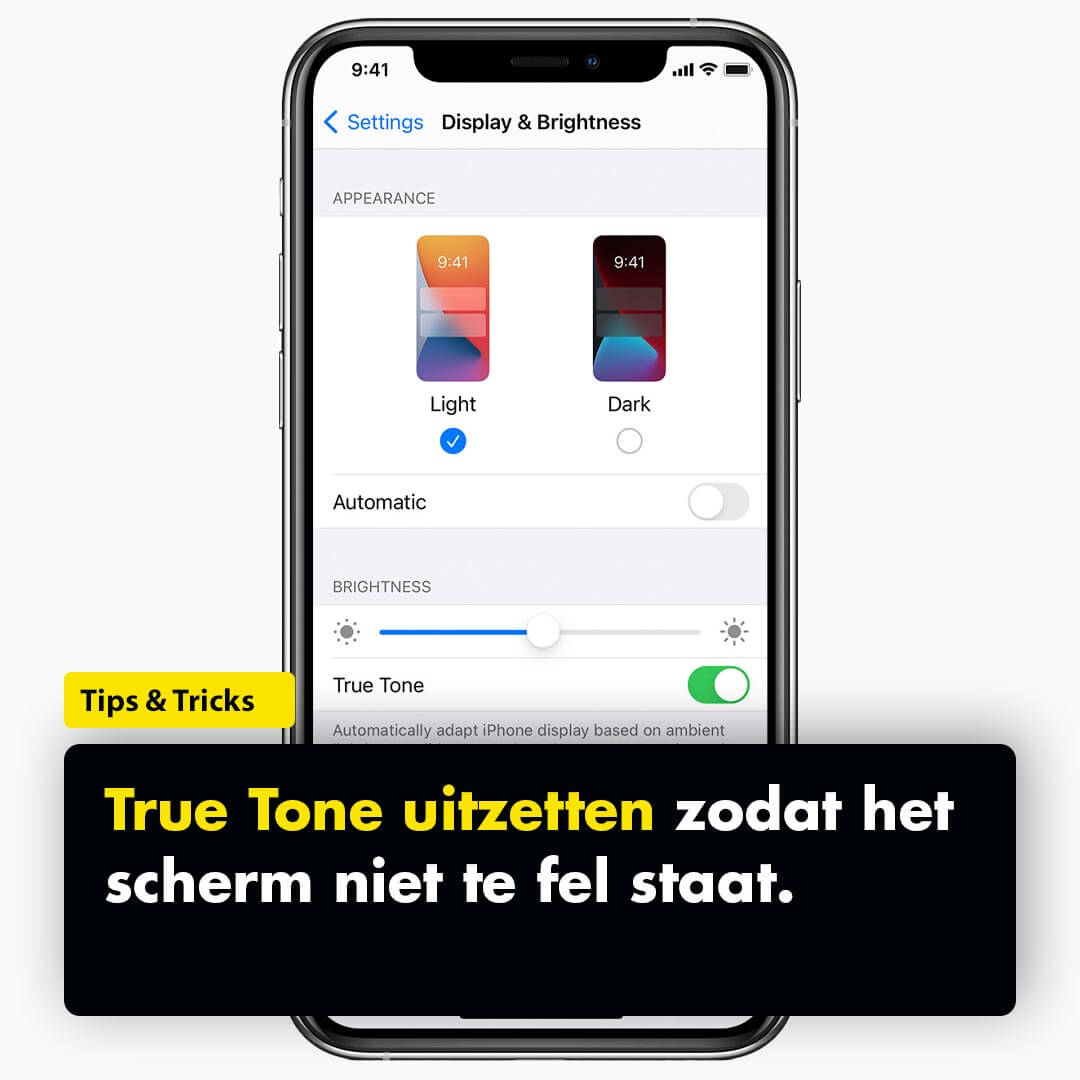 Batterij iPhone snel leeg door True Tone