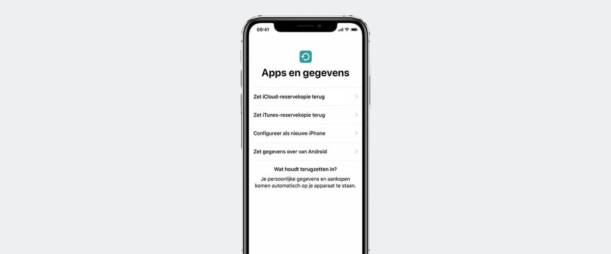 Configureren als nieuwe iPhone