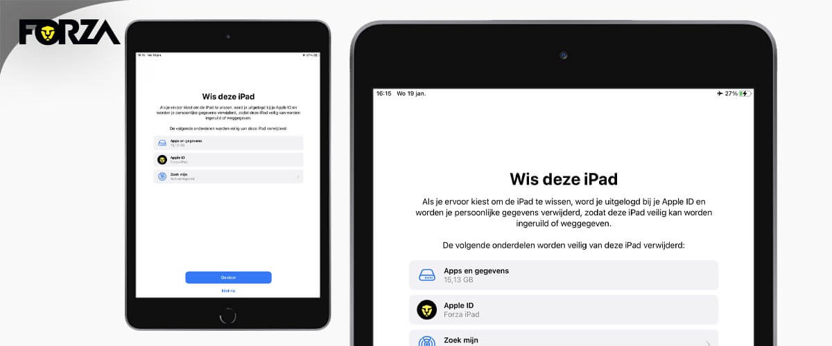 iPad terug naar fabrieksinstellingen volledig