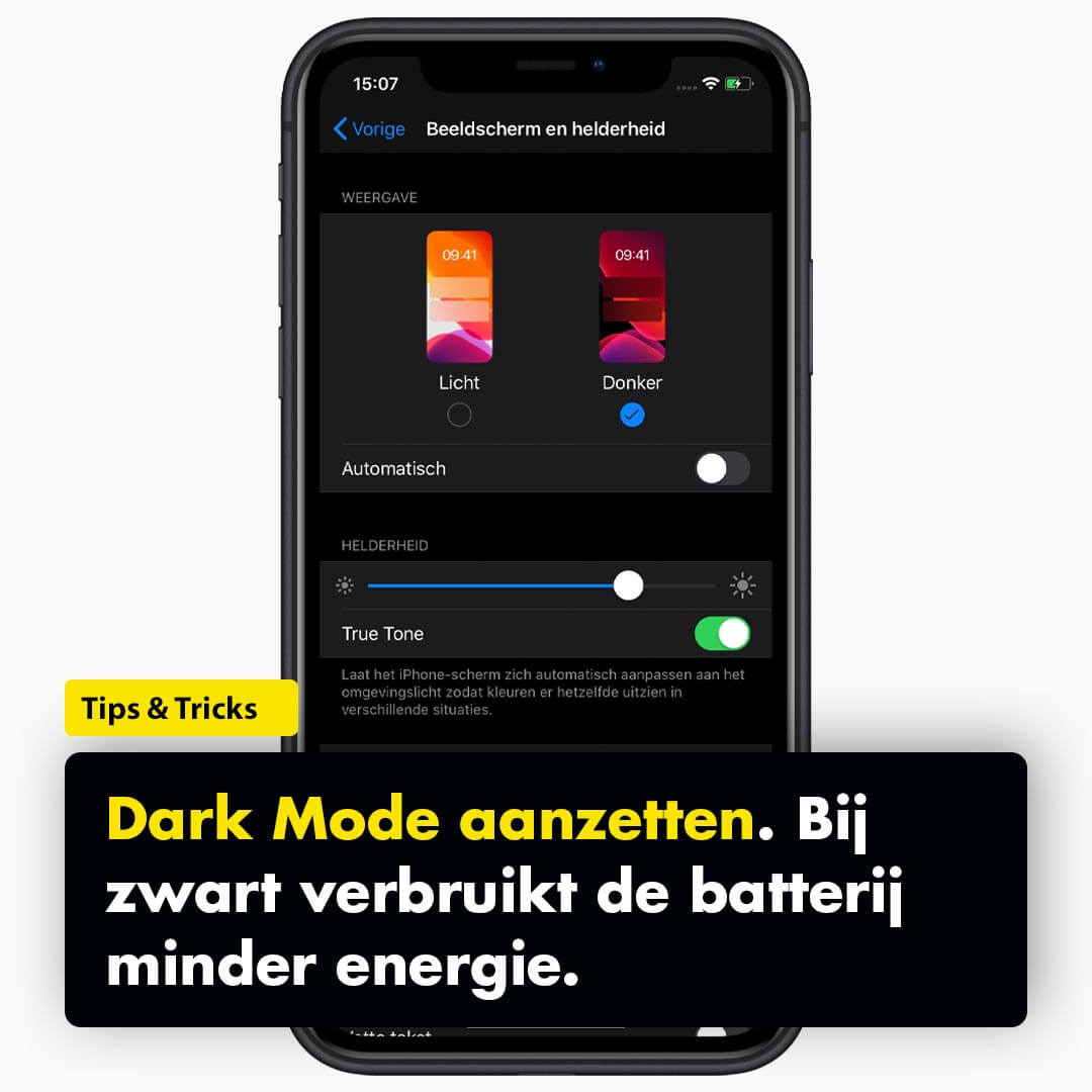 Donkere Modus iPhone