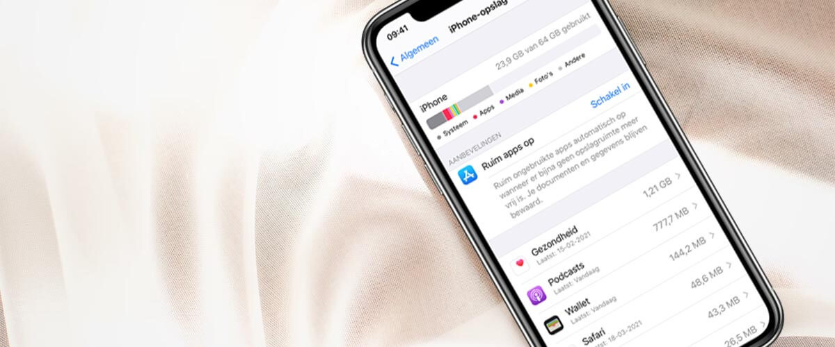 iPhone opslagruimte beheren