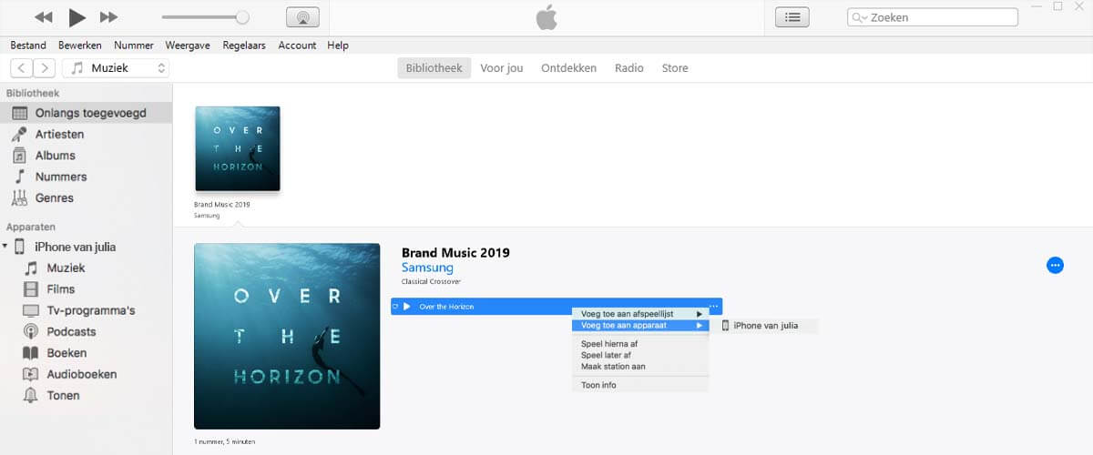 Muziek handmatig van iTunes op iPhone zetten