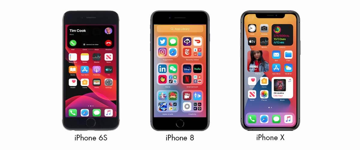 iOS 14 op iPhone 6S, iPhone 8 en iPhone X