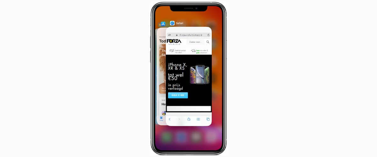 App iPhone afsluiten via multitasking