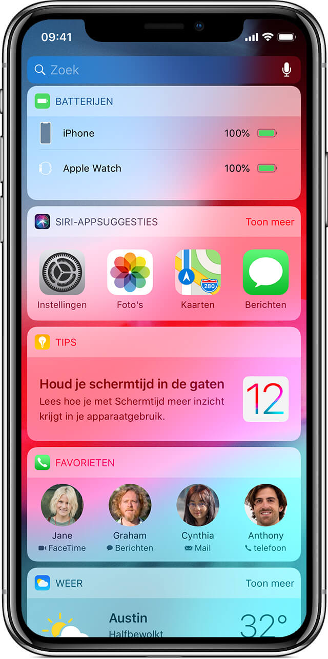 iPhone X widgets
