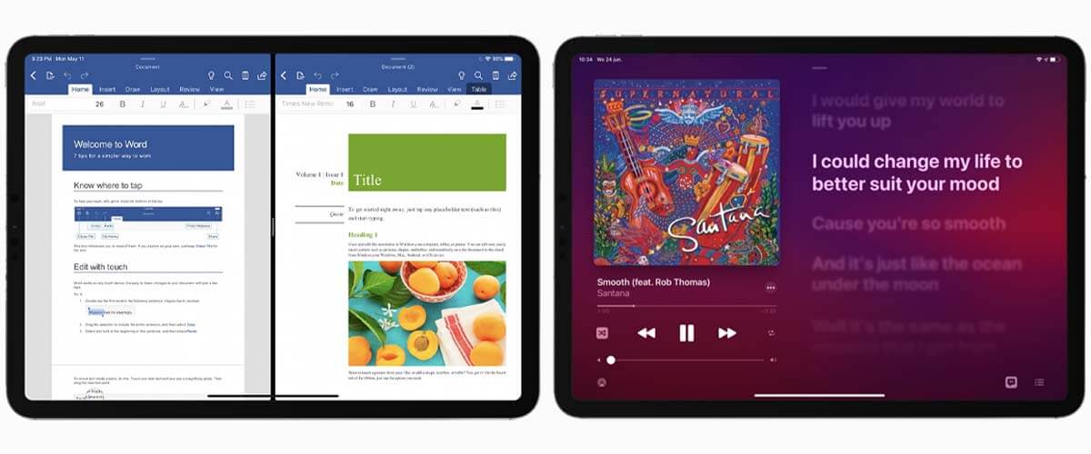 Split View en Muziek-app iPadOS 14