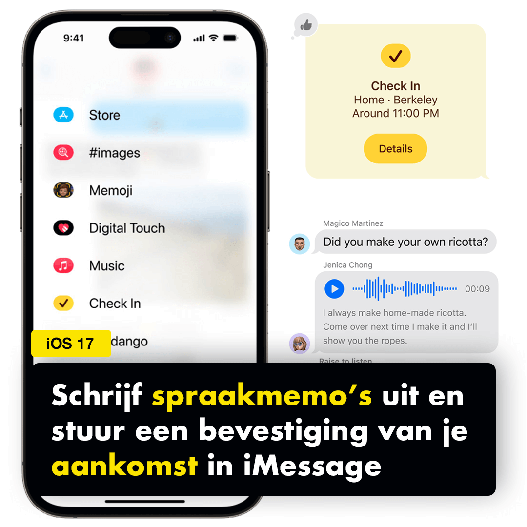 wanneer komt ios 17 uit spraakmemo's