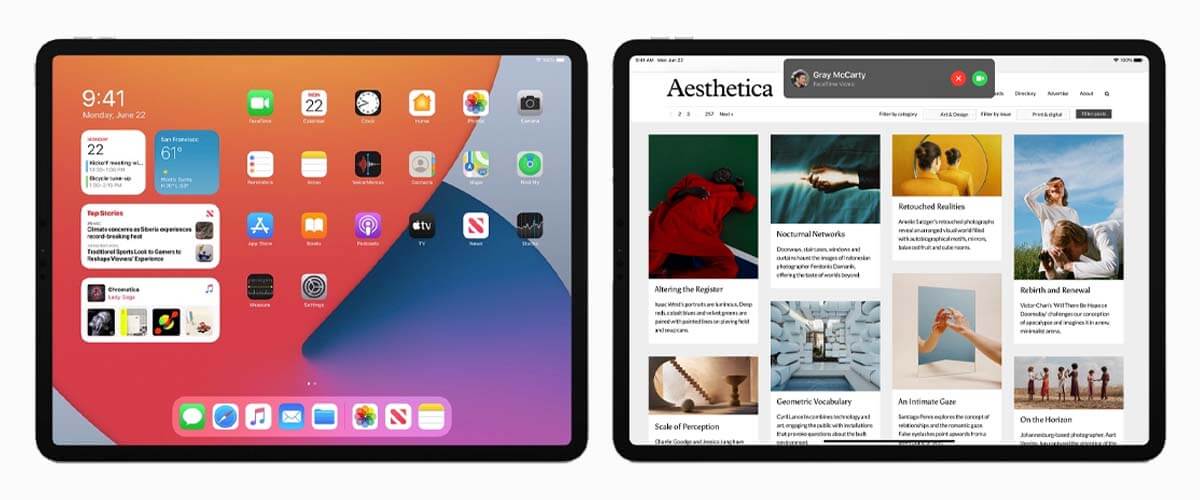 widgets en belweergave in iPadOS 14